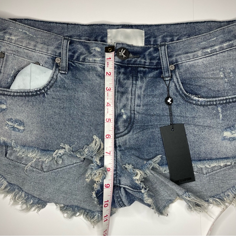 One Teaspoon Cotton Raw Hem Rocky Bonitas Low Waist Denim Wash Jean Shorts 30 - Picture 10 of 10